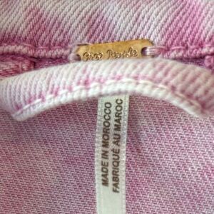 Free people pink denim jacket, sz medium